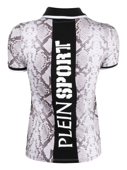 Snake-Print Logo-Lettering Top