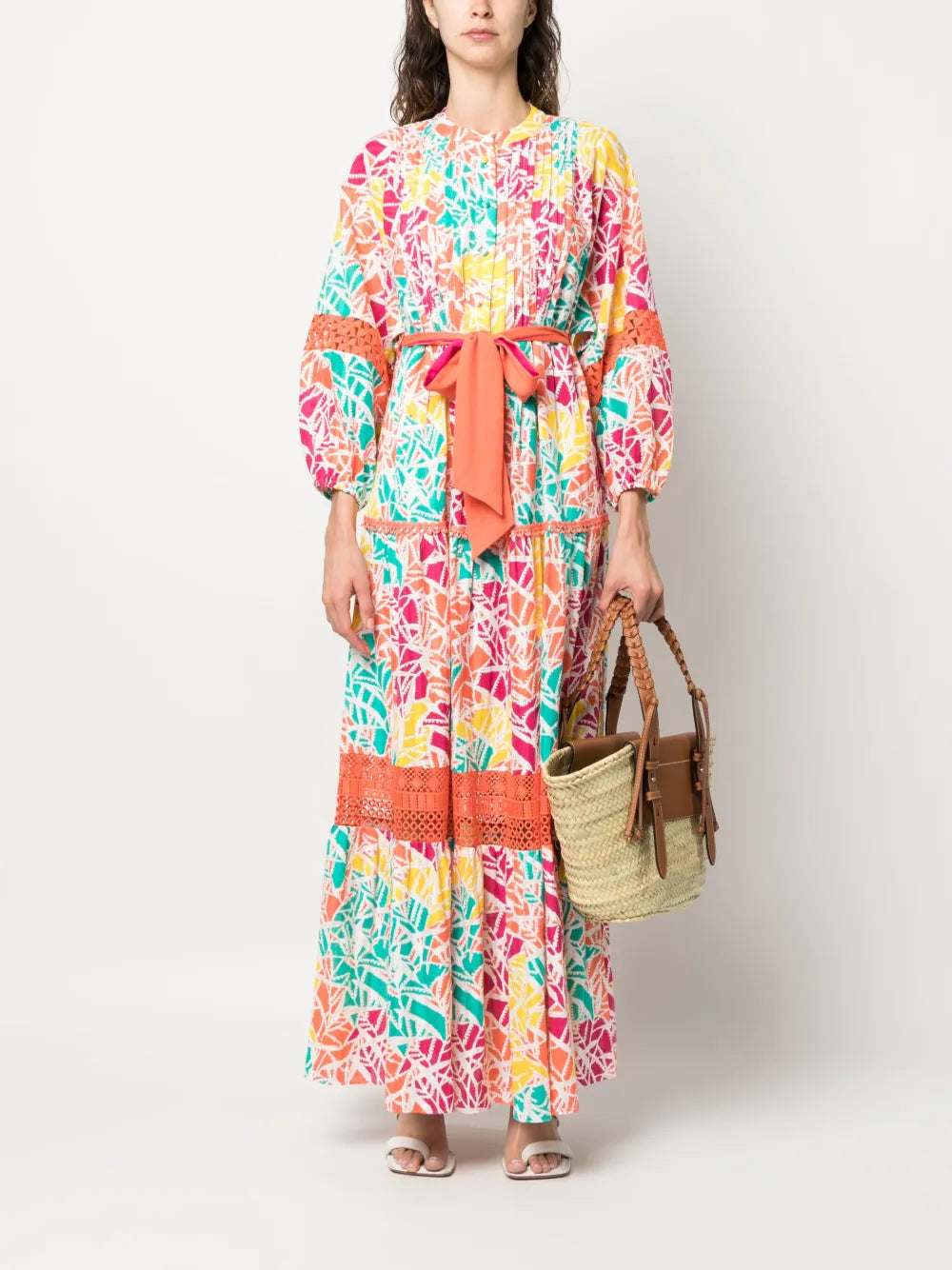 Graphic-Print Tied-Waist Dress