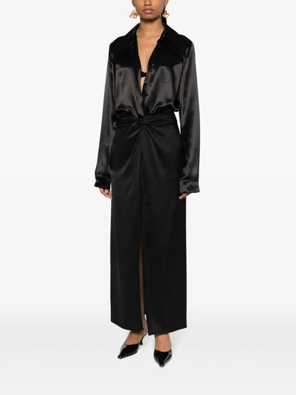 Heida Satin Wrap Maxi Skirt