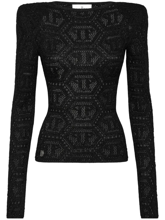 Logo-Embroidered Knitted Top