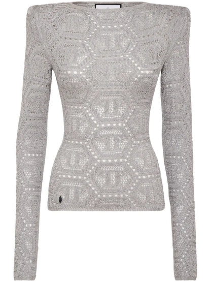 Logo-Embroidered Knitted Top
