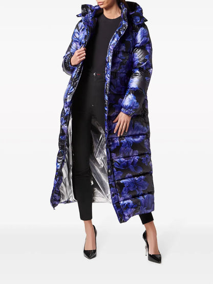 Floral-Print Feather-Down Jacket