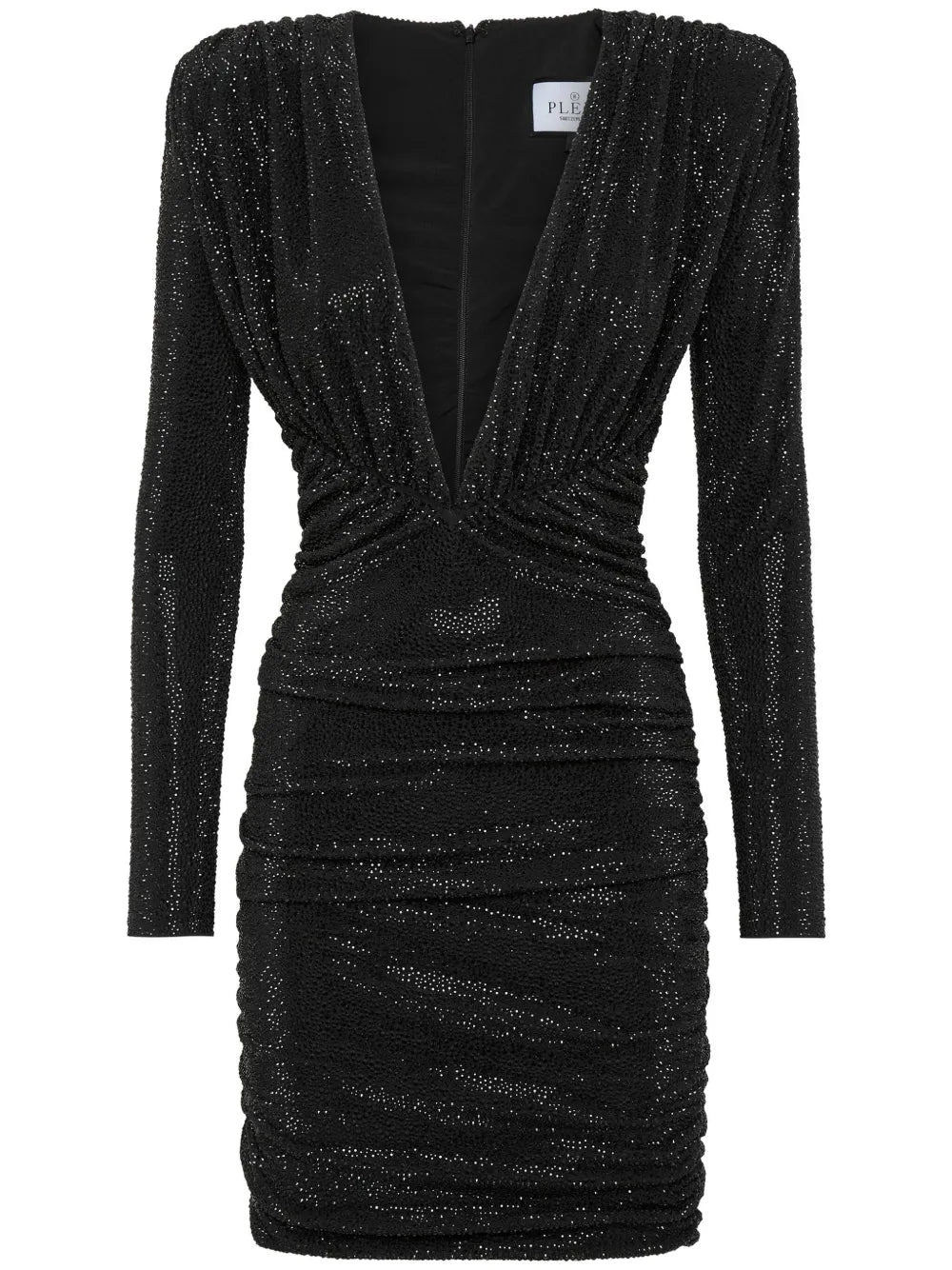 Crystal-Embellished V-Neck Minidress