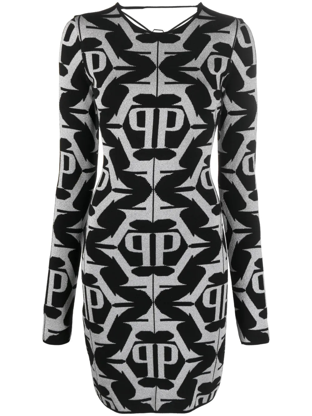 Hexagon Monogram-Jacquard Lurex Minidress
