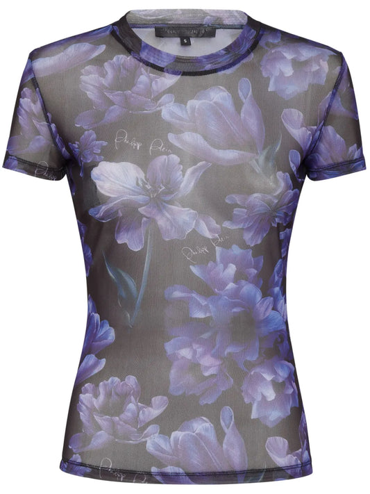 Floral-Print Round-Neck T-Shirt