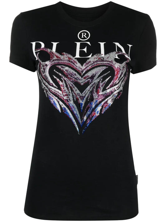 Crystal-Embellished Logo-Print T-Shirt