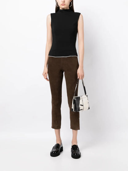 Cropped Suede Trousers