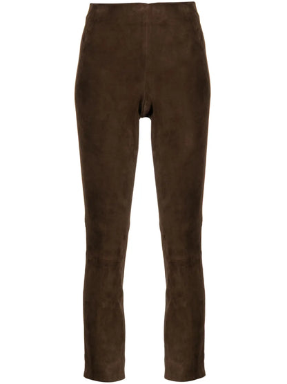 Cropped Suede Trousers