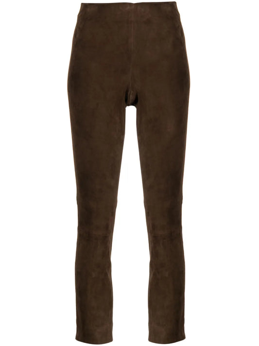 Cropped Suede Trousers