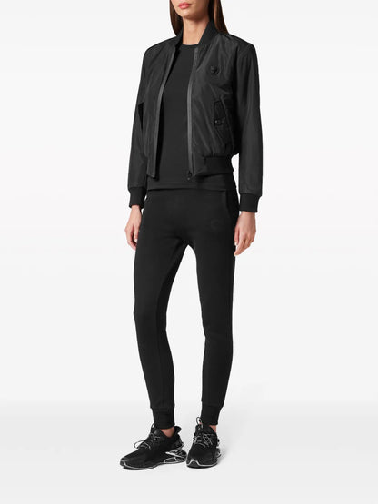 Logo-Patch Zip-Up Bomber Jacket