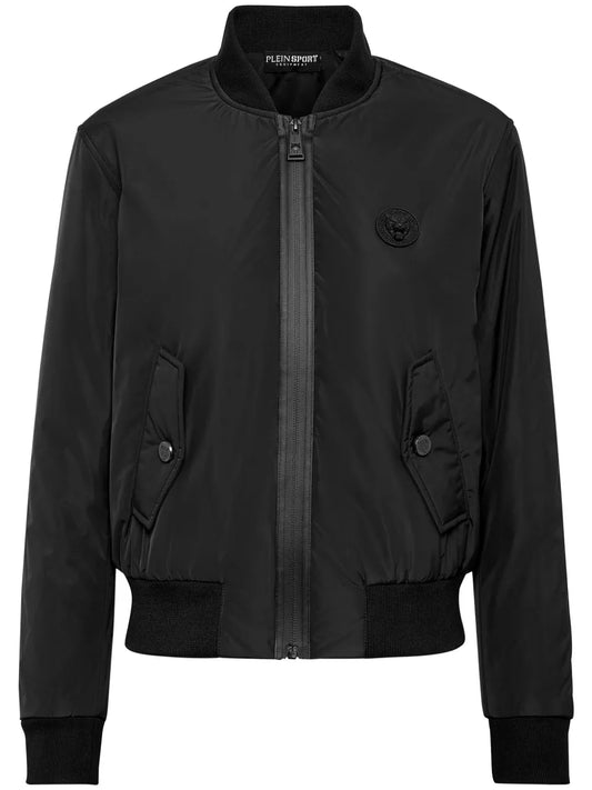 Logo-Patch Zip-Up Bomber Jacket