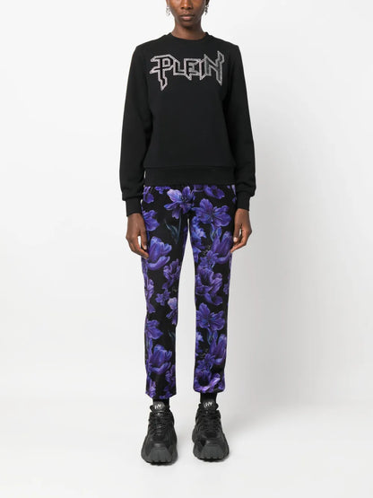 Floral-Print Logo-Appliqué Track Pants
