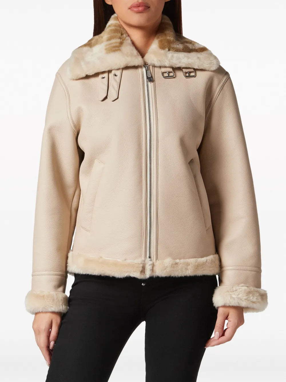 Faux-Shearling Aviator Jacket