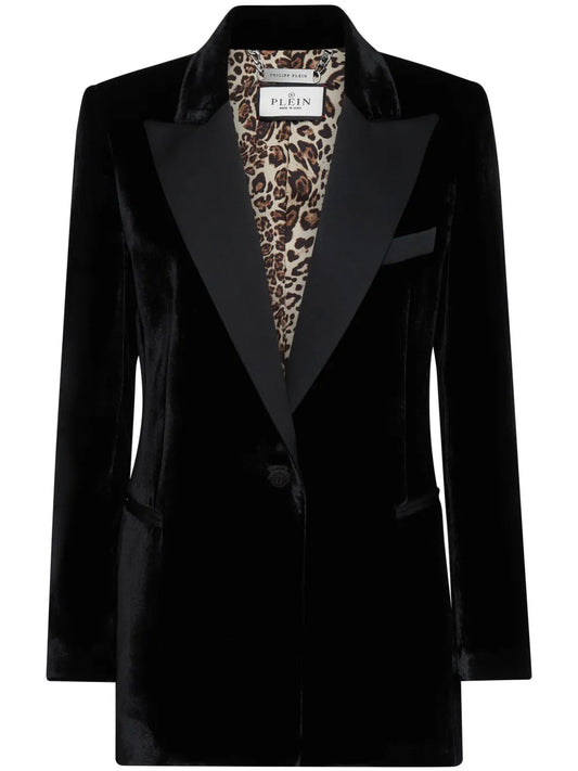 Single-Breasted Velvet Blazer