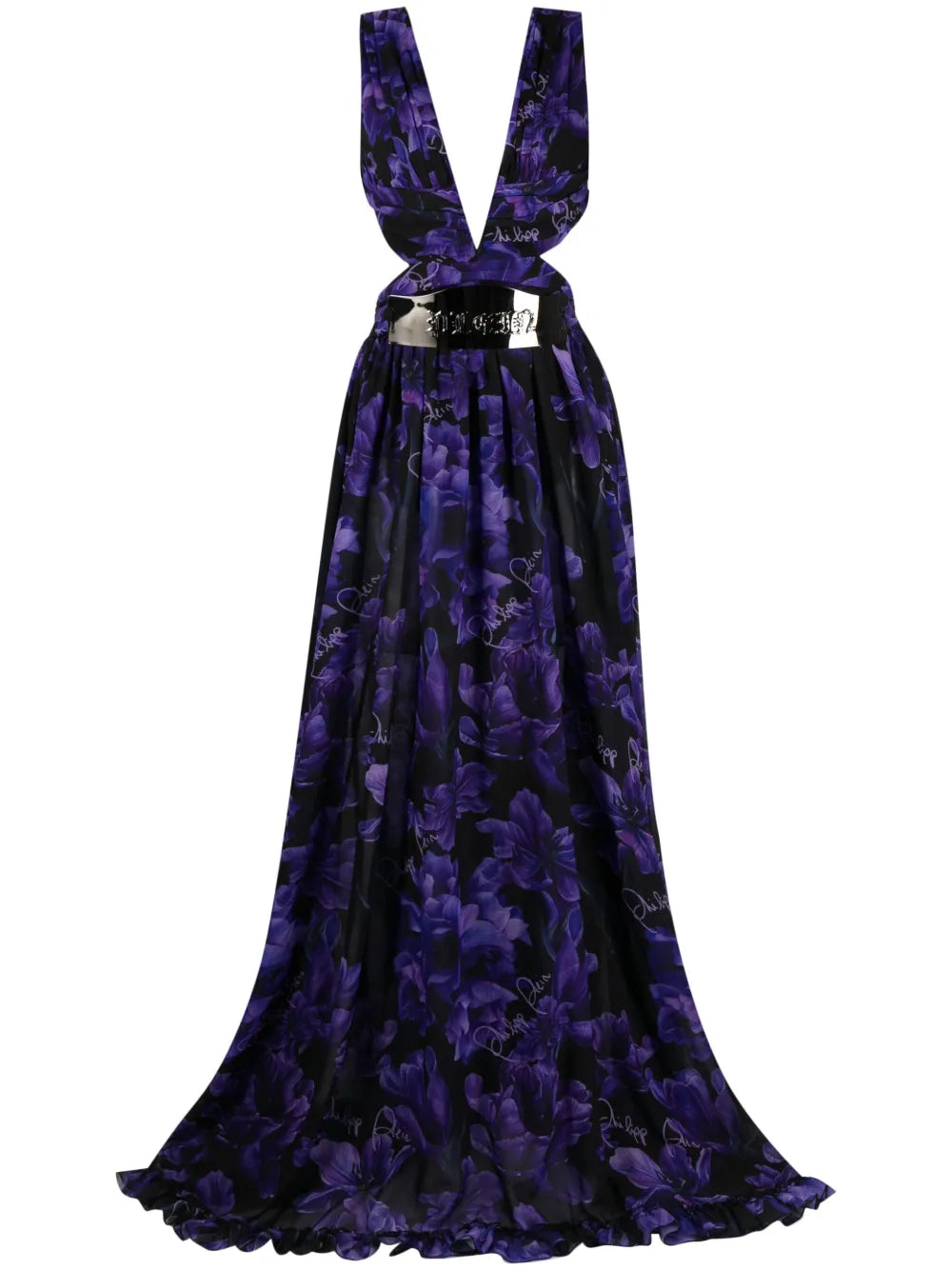 Floral-Print Chiffon Maxi Dress