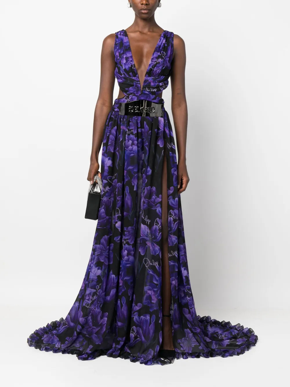 Floral-Print Chiffon Maxi Dress