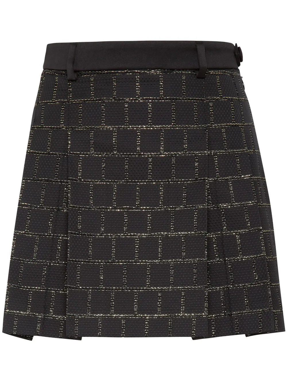 Sartorial Pleated Jacquard Miniskirt