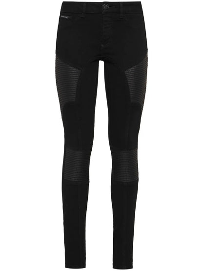 Panelled Low-Rise Skinny Jeans
