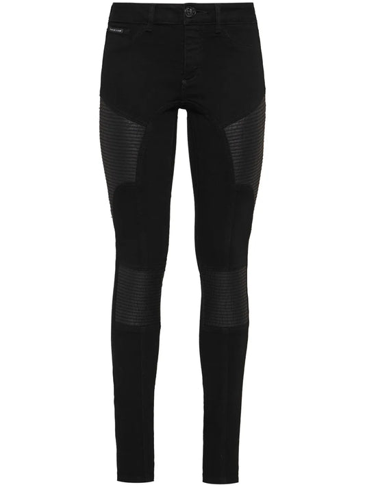 Panelled Low-Rise Skinny Jeans