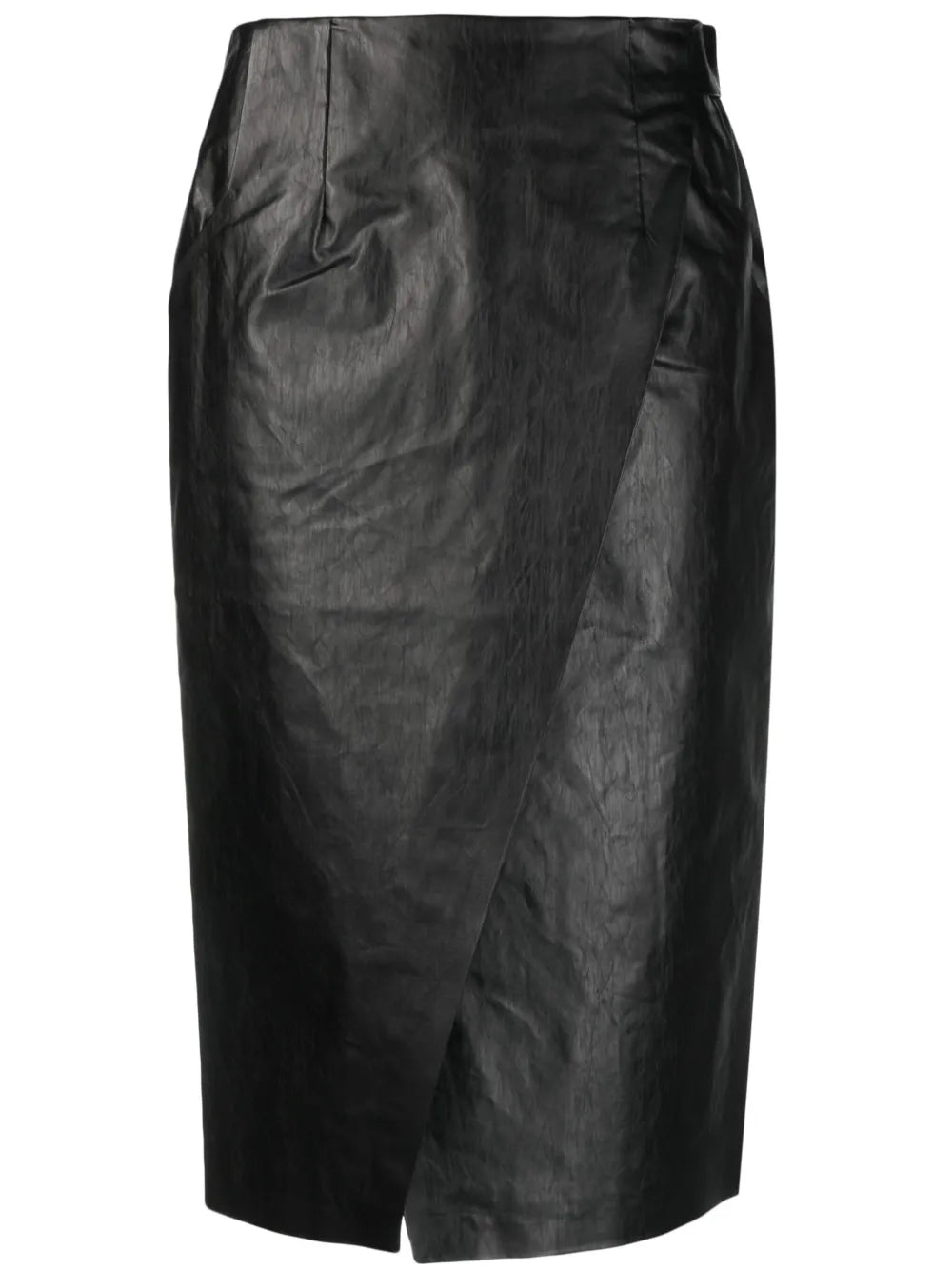 Strap-Detail Wrap Midi Skirt