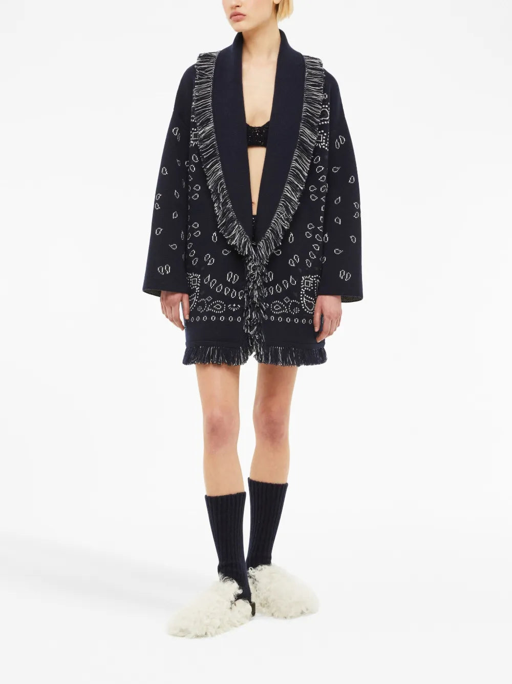 Bandana Jacquard Cashmere Cardigan