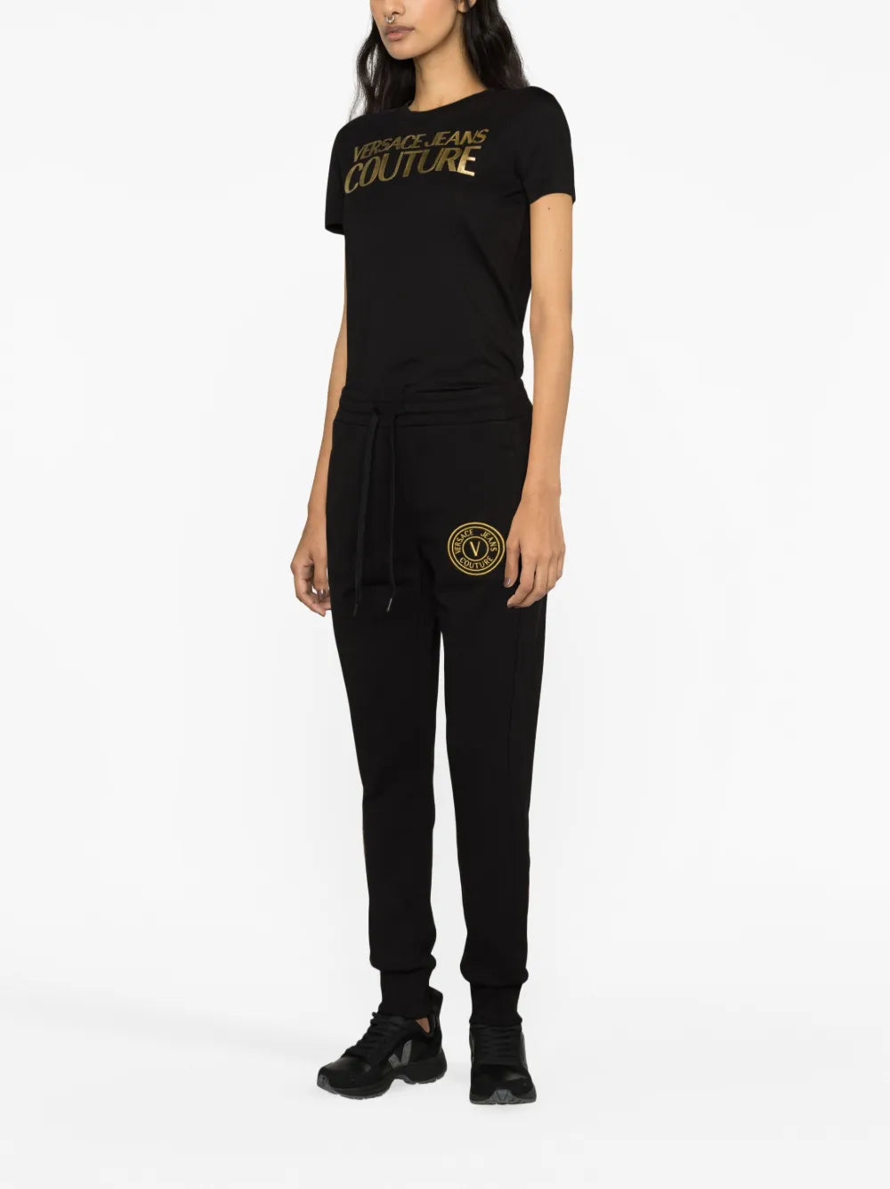 V-Emblem Print Track Pants