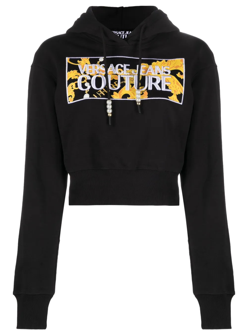 Logo-Patch Cropped Hoodie