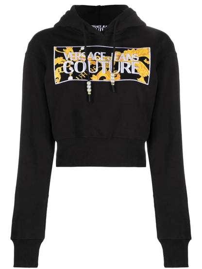 Logo-Patch Cropped Hoodie