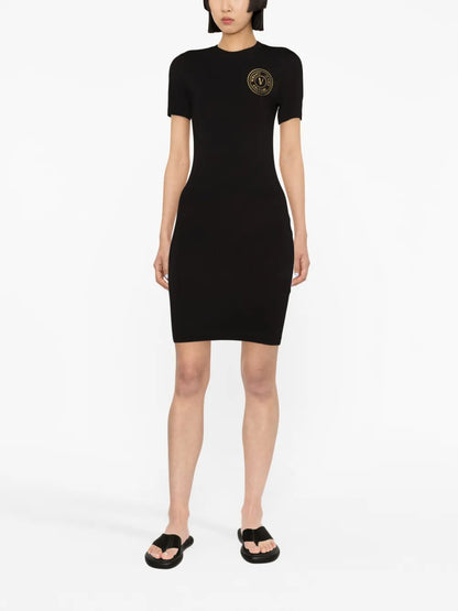 V-Emblem Print T-Shirt Dress