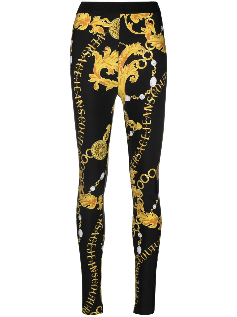Chain-Print Logo-Waistband Leggings