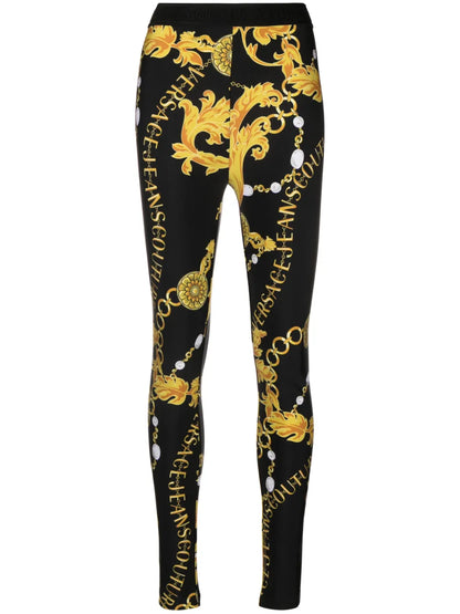 Chain-Print Logo-Waistband Leggings