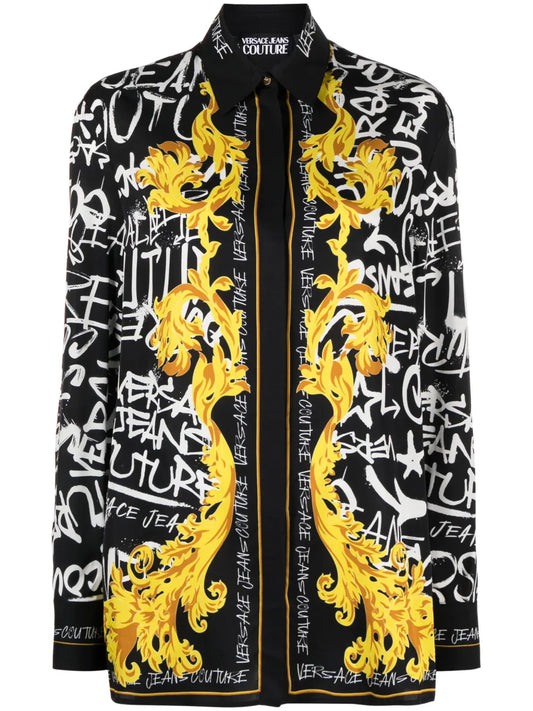 Logo Couture Print Blouse