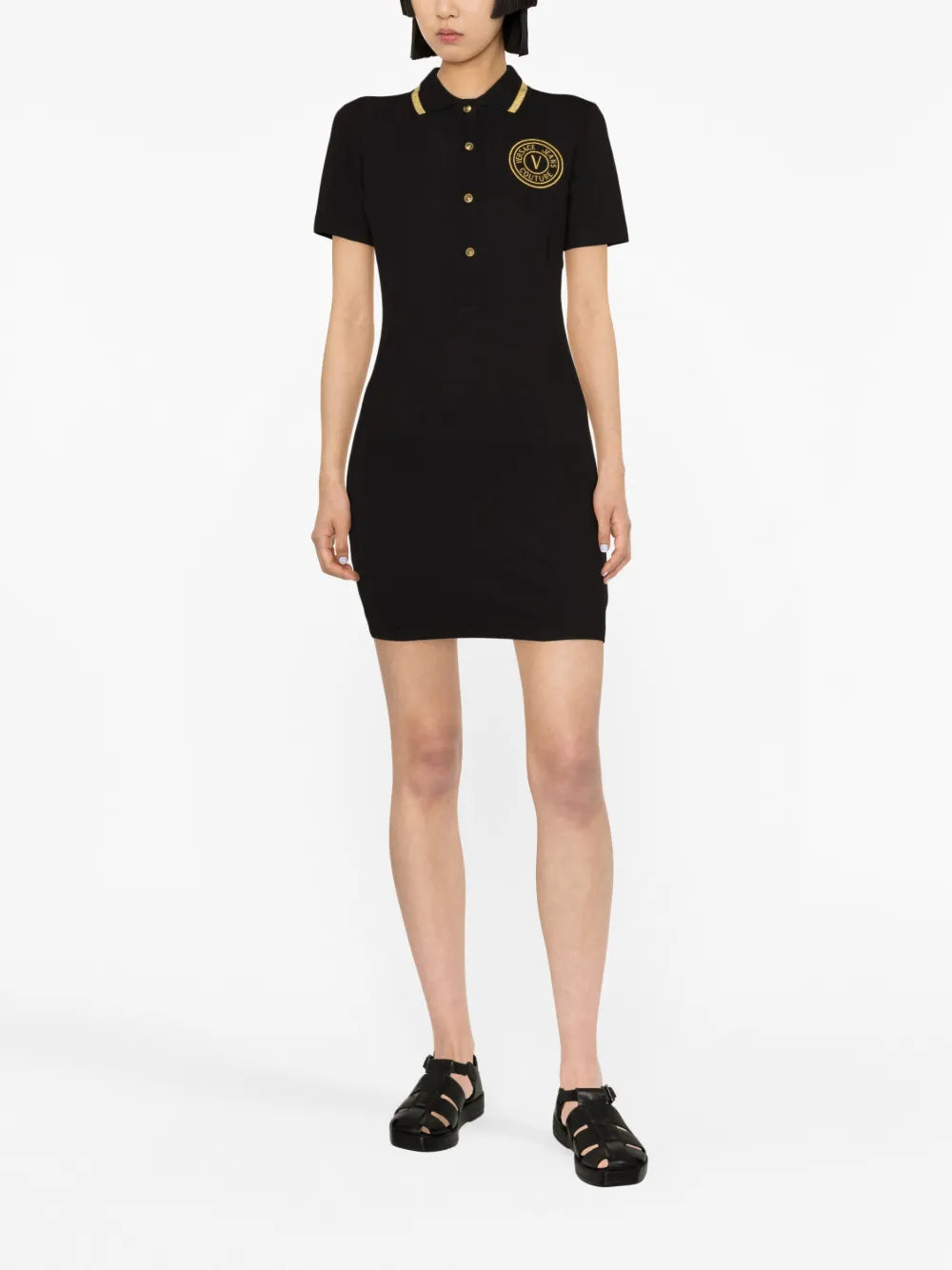 V-Emblem Polo Minidress