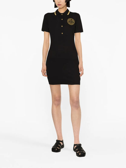 V-Emblem Polo Minidress