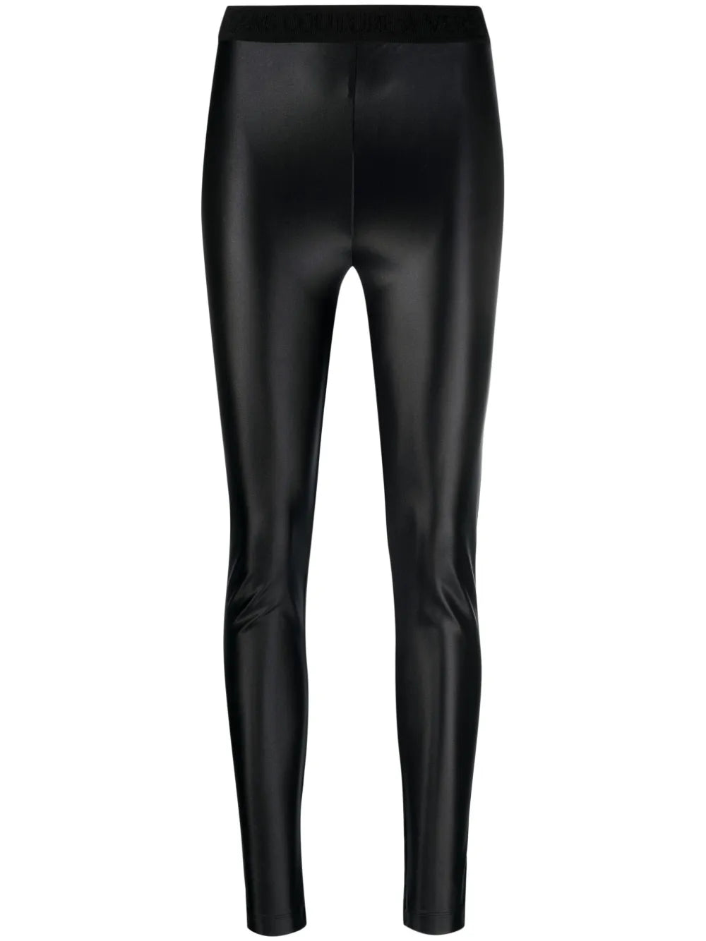 Logo-Waistband Coated Leggings