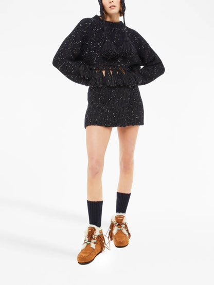 The Astral Tasselled Speckle-Knit Jumper