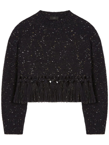 The Astral Tasselled Speckle-Knit Jumper