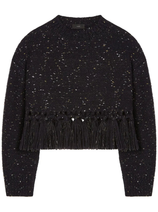 The Astral Tasselled Speckle-Knit Jumper