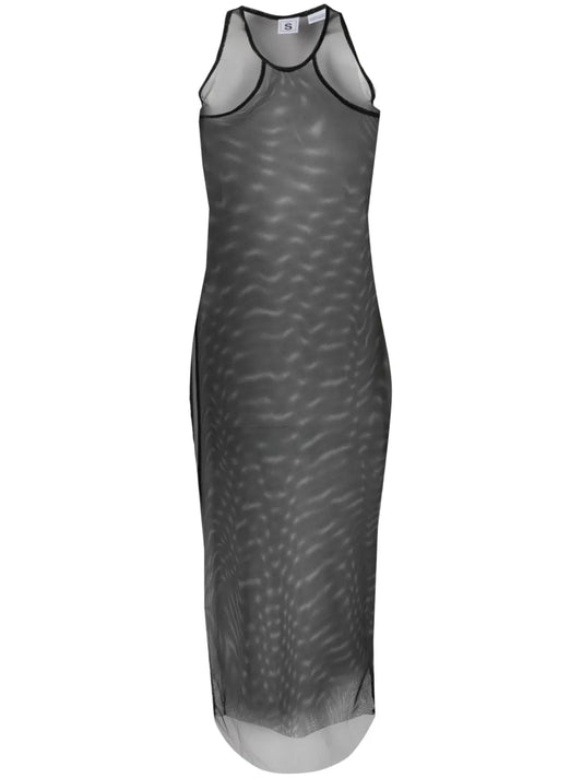 Sleeveless Semi-Sheer Dress
