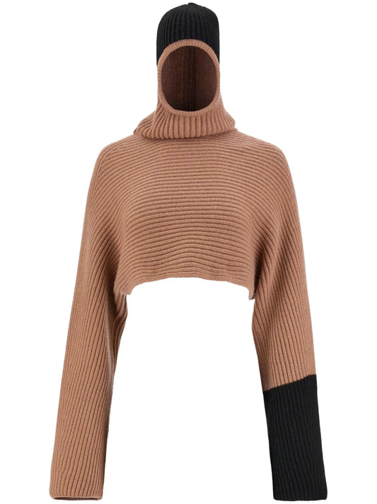 Colour-Block Ribbed Jumper