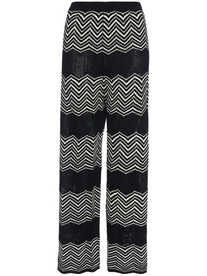 Sugar Chevron-Pattern Wide Trousers