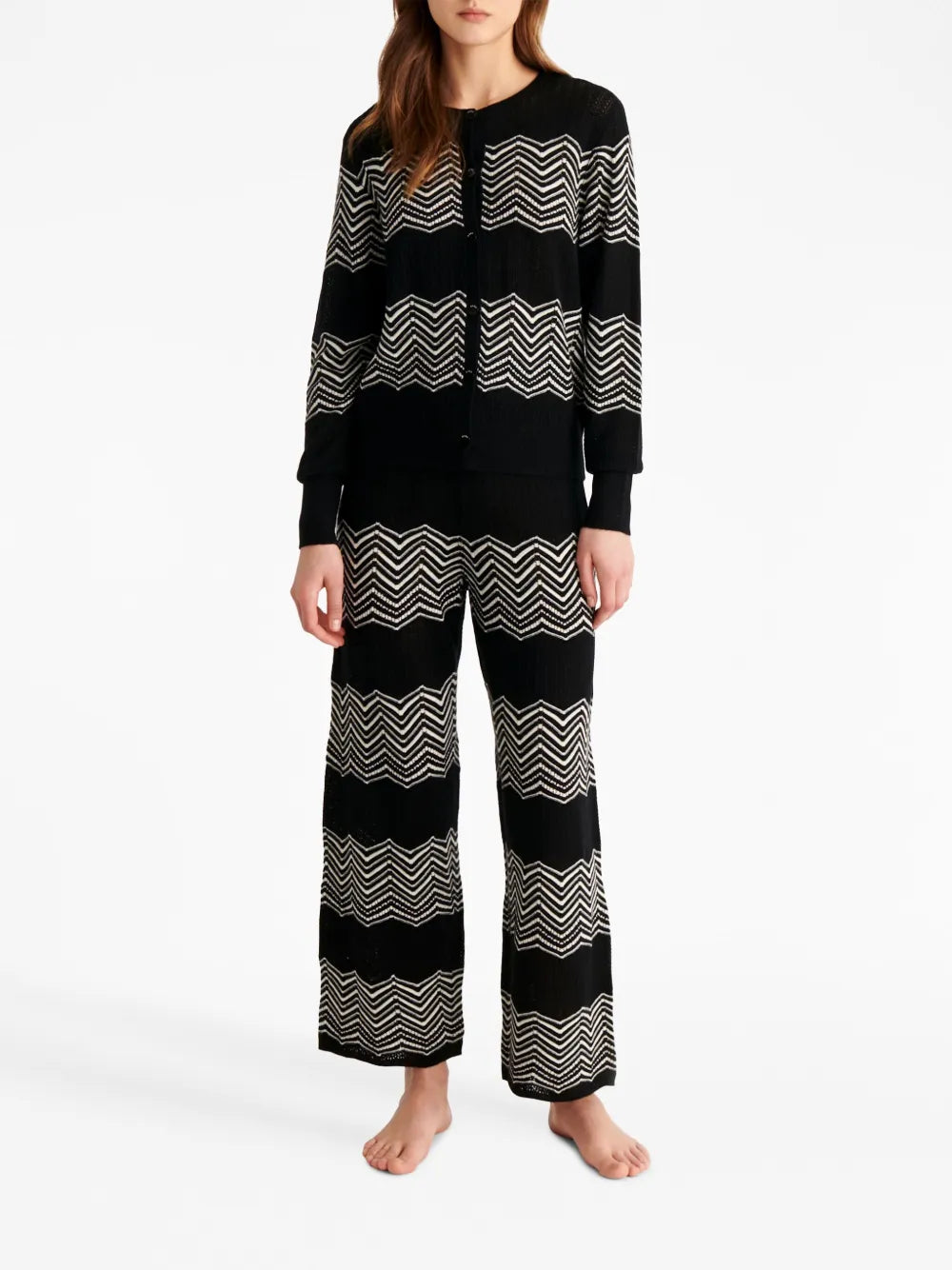 Club Chevron-Pattern Cardigan