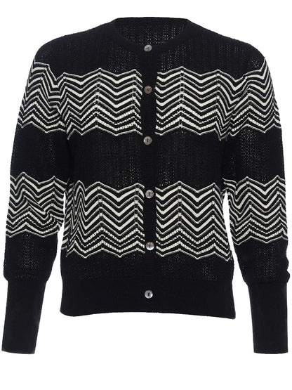 Club Chevron-Pattern Cardigan