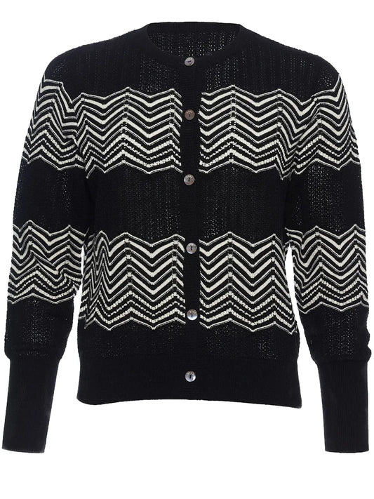 Club Chevron-Pattern Cardigan