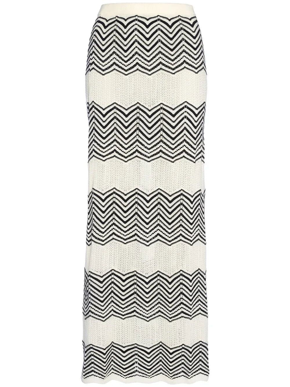 Réglisse Chevron-Pattern Maxi Skirt