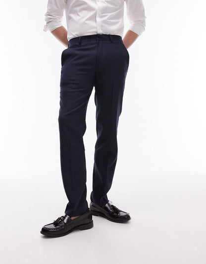 Stretch Slim Textured Suit Trousers