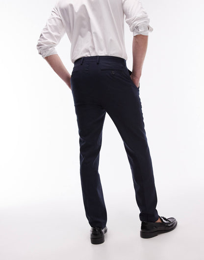 Stretch Slim Textured Suit Trousers