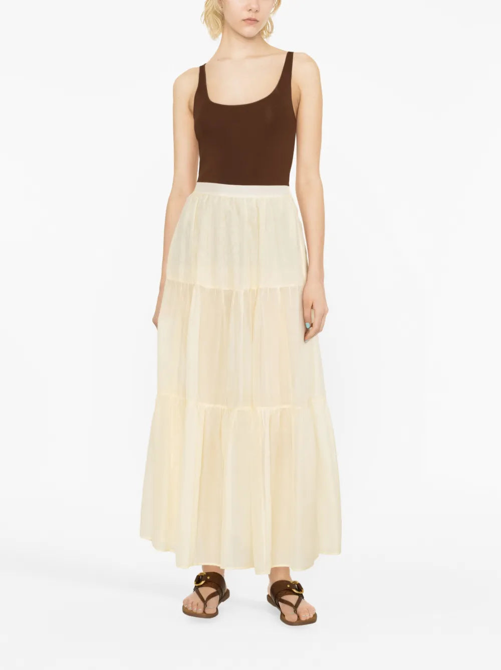 High-Waisted Tiered Maxi Skirt