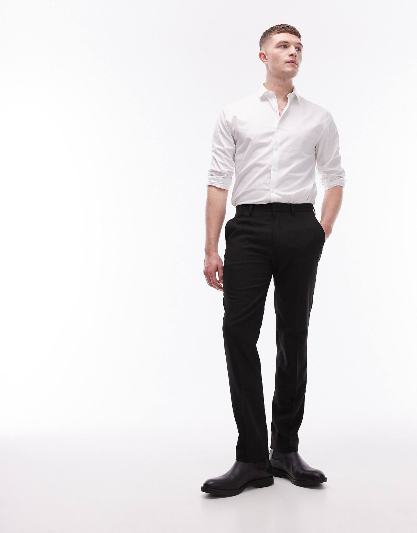 Stretch Slim Textured Suit Trousers