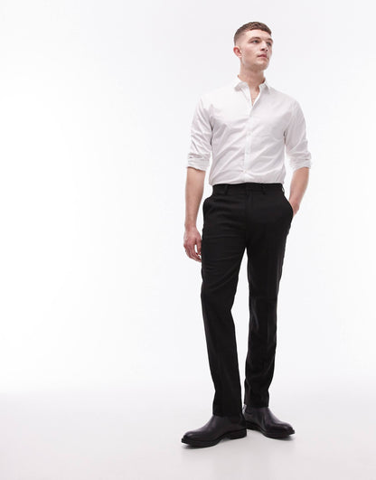 Stretch Slim Textured Suit Trousers